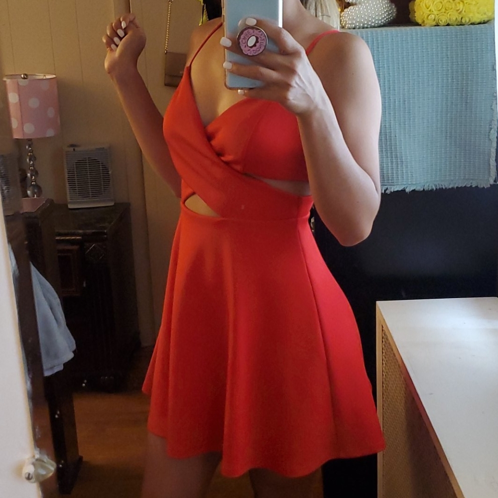 F21 red dress